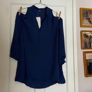 Zeagoo Women's Loose Open Shoulder V-Neck Cuffed M